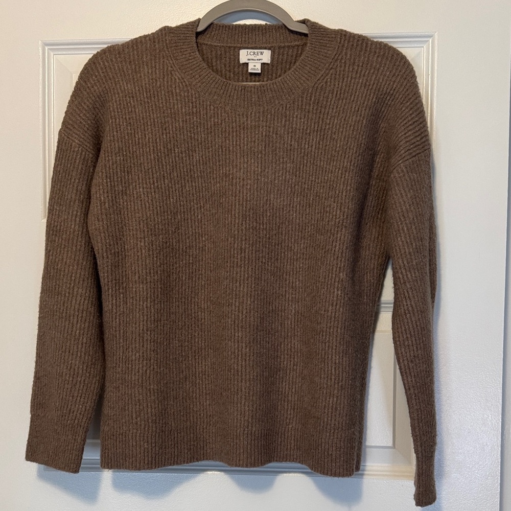 J. Crew Ribbed Boyfriend Crewneck Sweater in Extra Soft Yarn